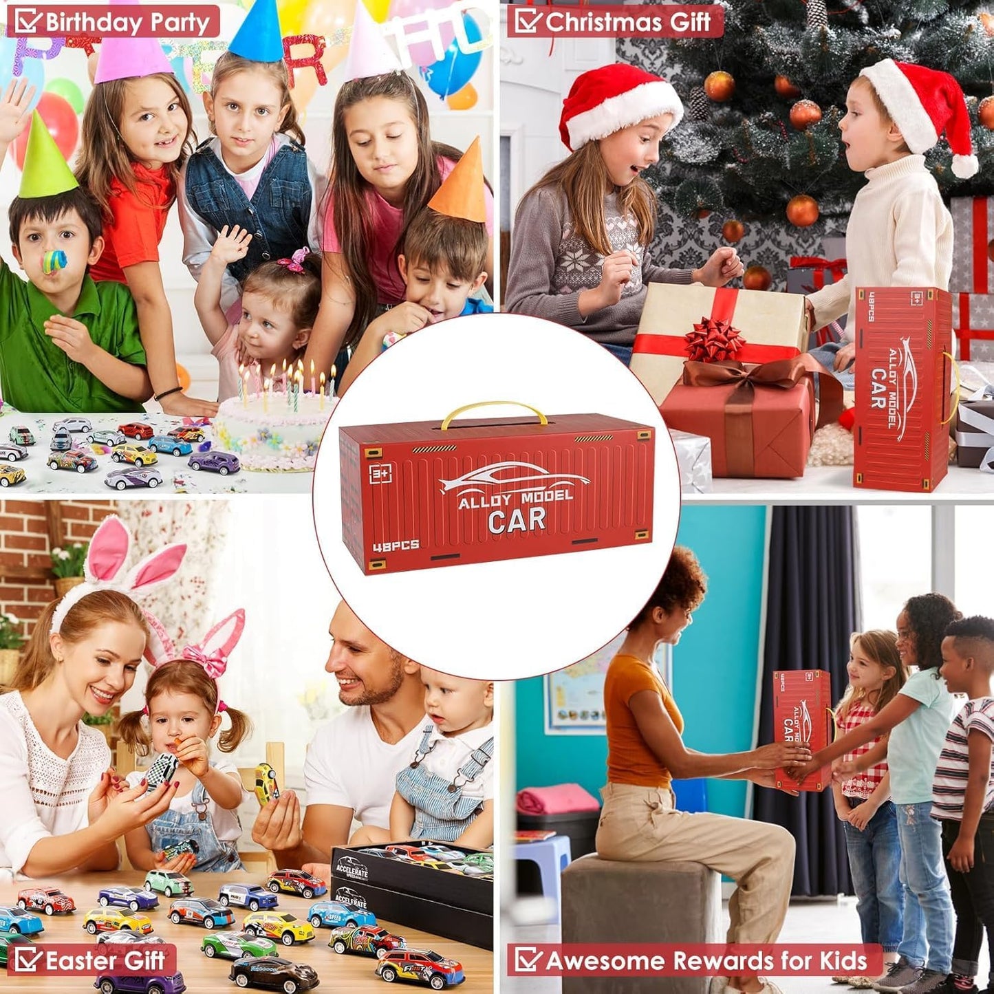 48-Piece Pull Back Car container Set