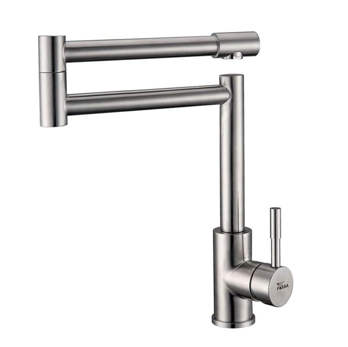 Zig Zag Stainless Steel Deck Mounted Folding Kitchen Faucet