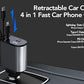 MOXVI 4-in-1 Retractable Car Charger