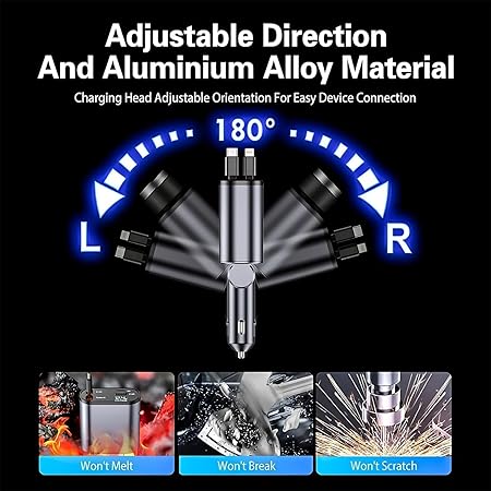 MOXVI 4-in-1 Retractable Car Charger