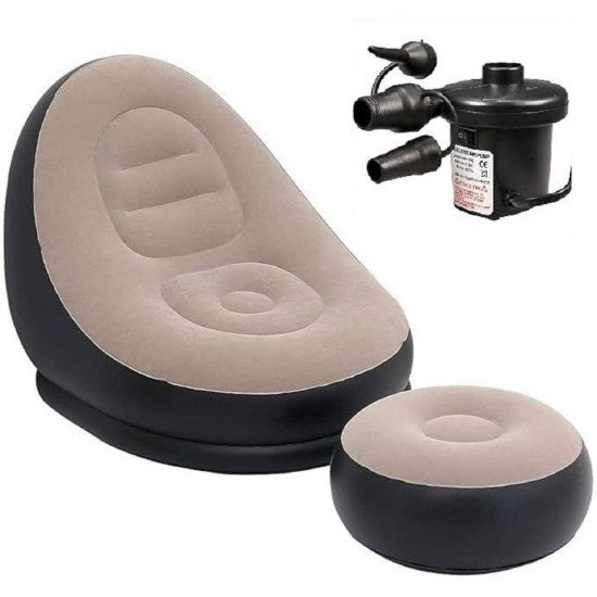 inflatable Chair Lazy Sofa With Footrest Home Improvement