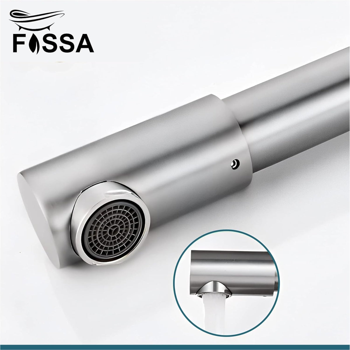 Zig Zag Stainless Steel Deck Mounted Folding Kitchen Faucet